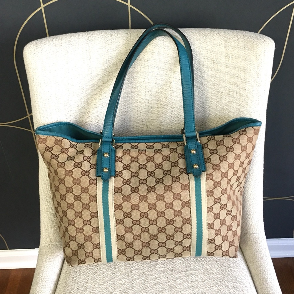 Gucci authentic brown monogram canvas tote bag - Picture 4 of 15